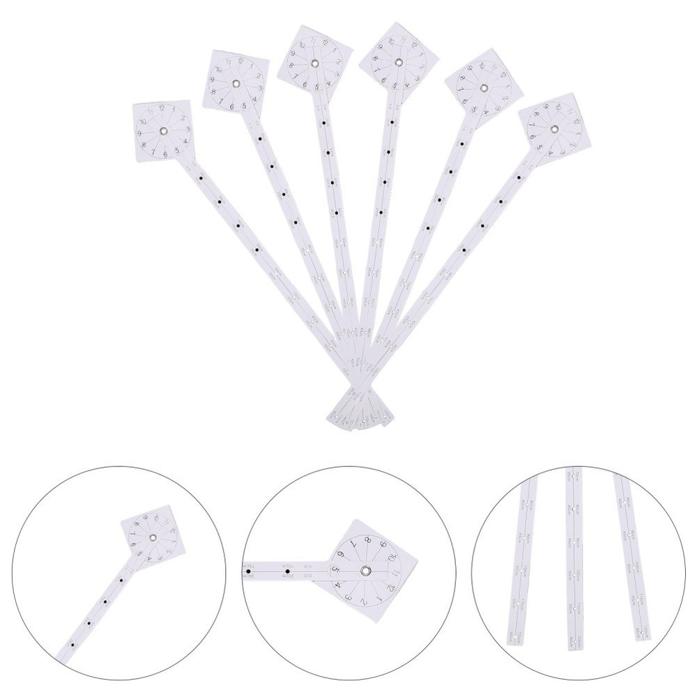 6 PCS Decorative Clock Positioning Scale DIY Wall Graduated Paper
