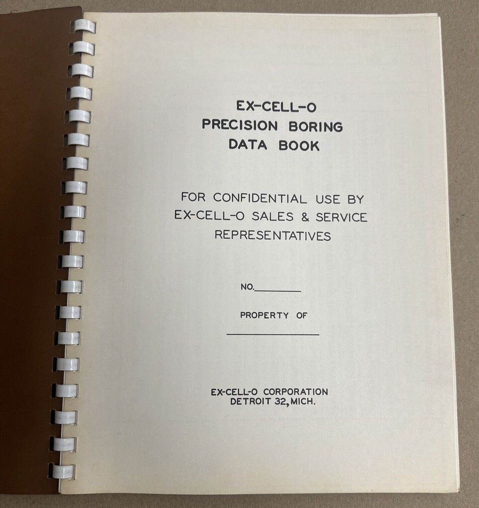 Ex-Cell-O Precision Boring Machine Data Book