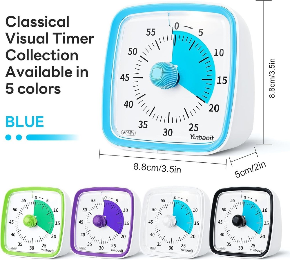 Visual Timer with Night Light, 60-Minute Countdown Timer for Kids and Adults,...