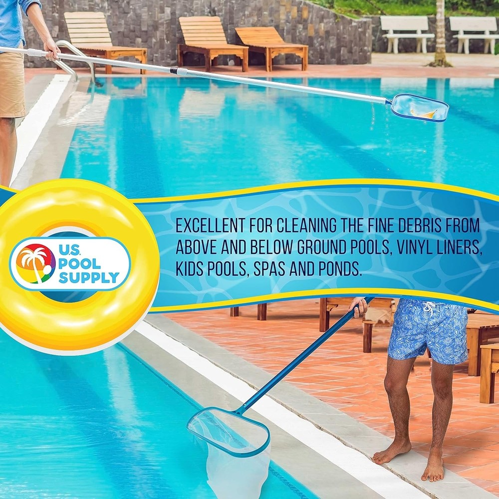 Leaf Skimmer & Rake Net Set for Pools - Lightweight Design for Fast Cleaning