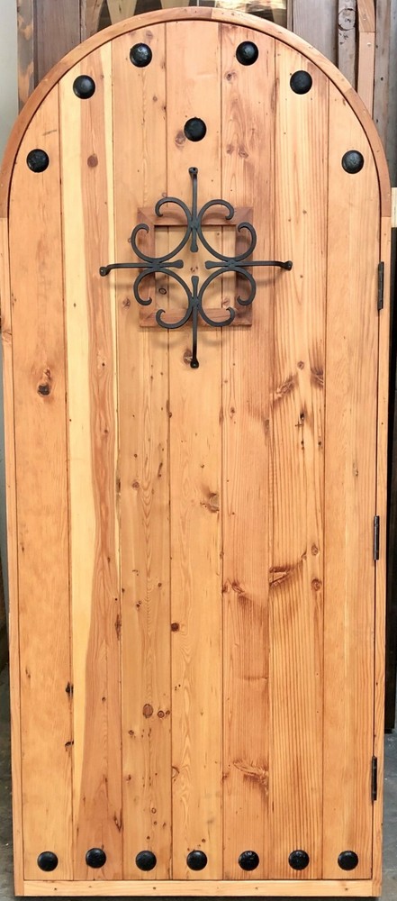 Rustic solid alder lumber arched door solid wood storybook castle winery