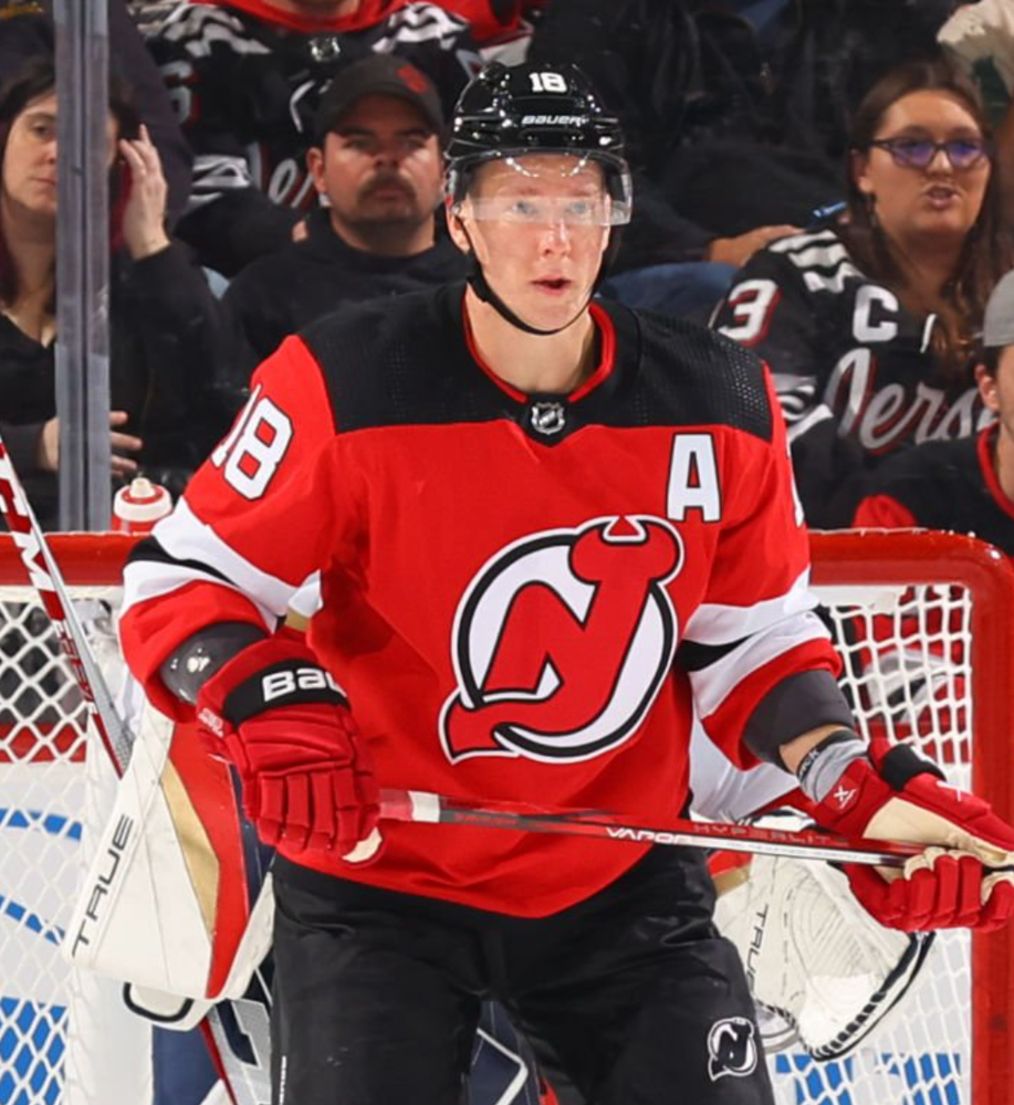 2017-present New Jersey Devils home red jersey alternate captain A patch