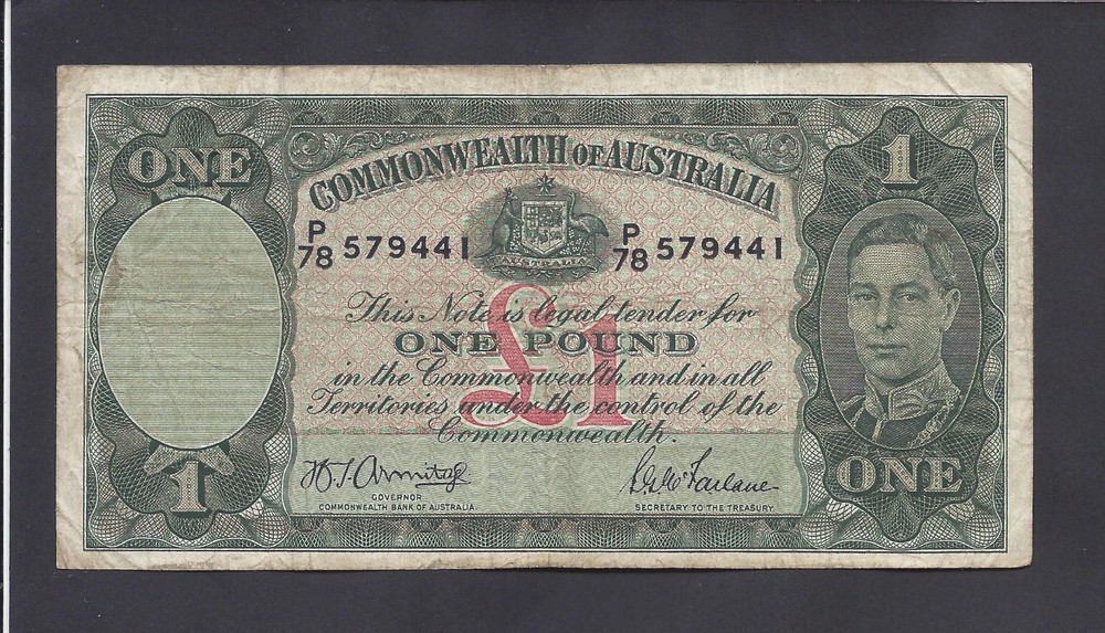 AUSTRALIA  -  1  POUND  1942    @ @