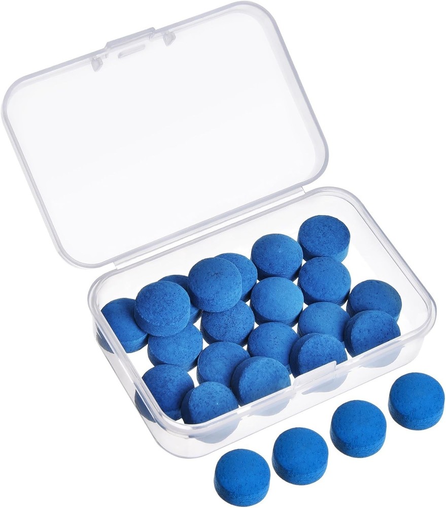 Essential Billiard Cue Tips Replacement Kit – 20 Leather Tips & Storage Solution