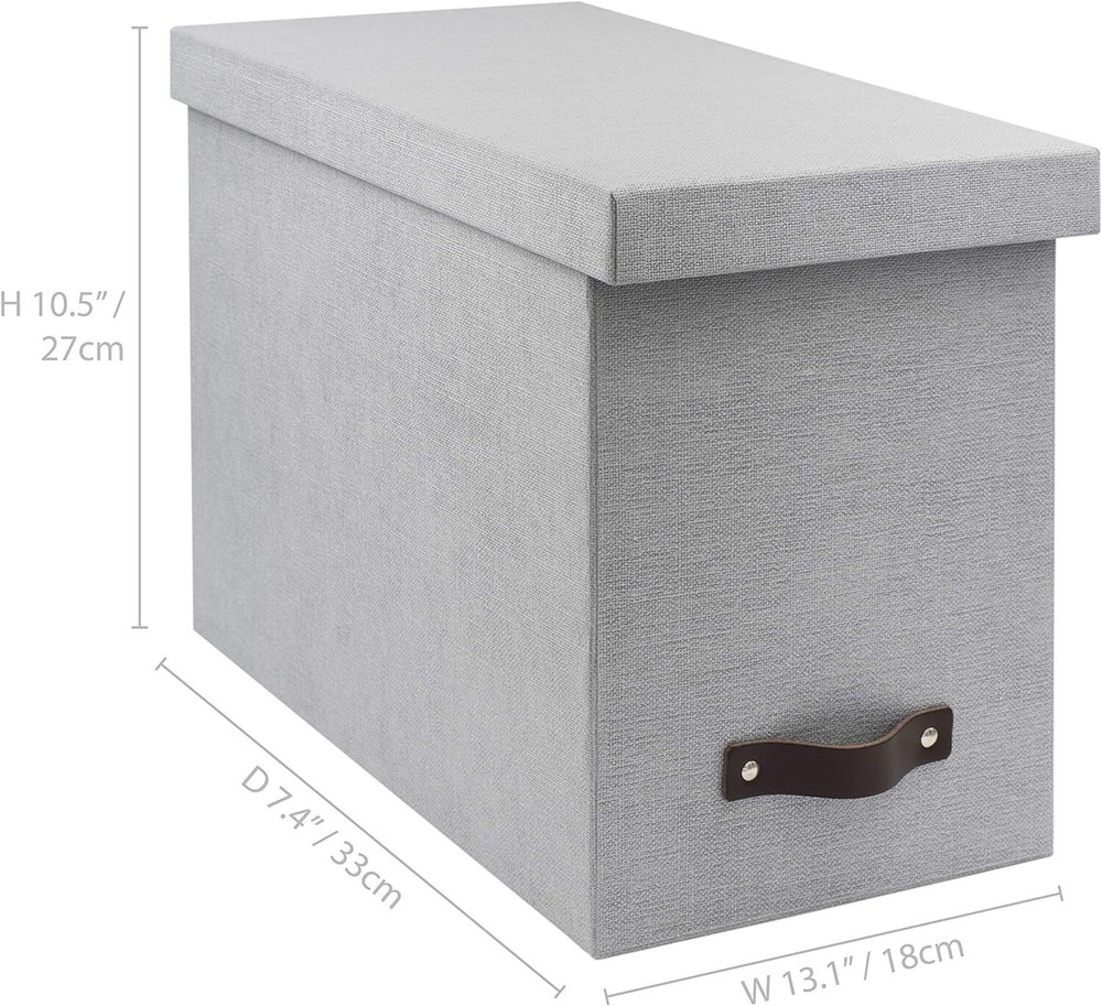 Bigso John Desktop File Box | File Storage Box for Paperwork | Grey