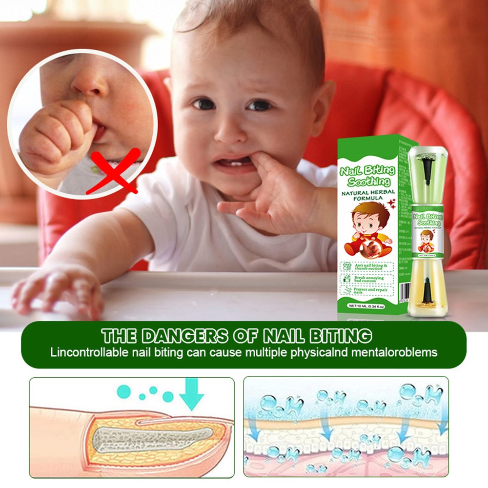 10ml 2-in-1 Nail Biting Prevention Polish, Effective Nail Bite Stopper