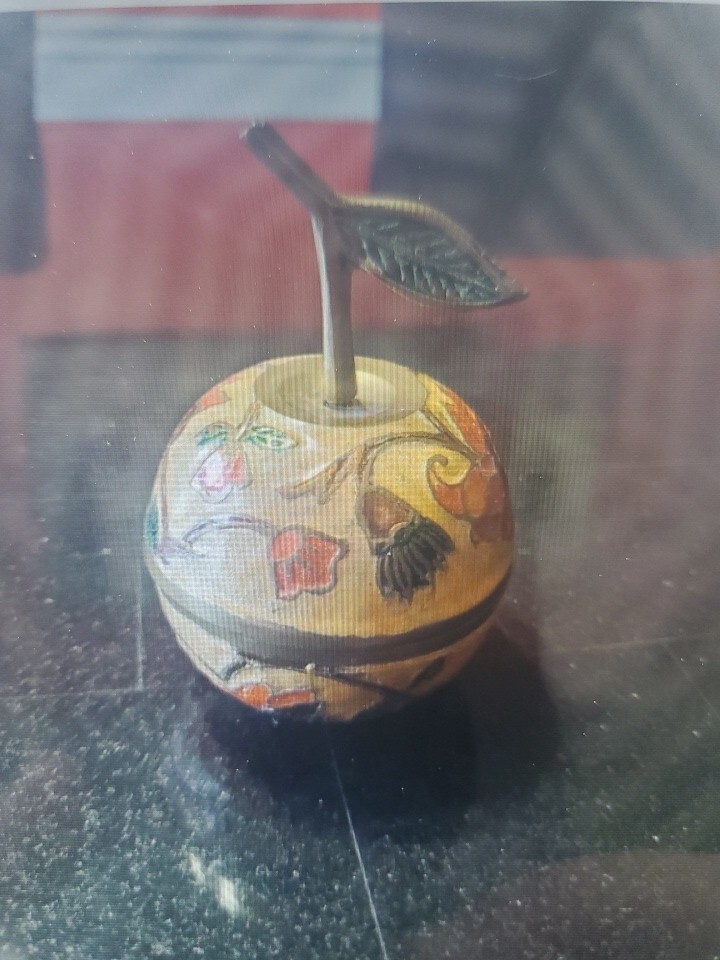 Vintage Brass Apple Shaped Ring Dish