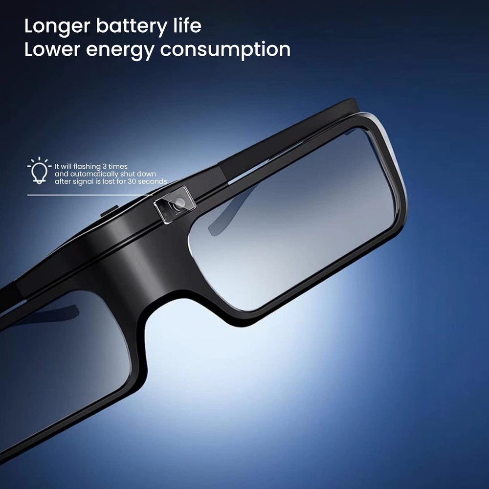 JMGO Active 3D Shutter Glasses Rechargeable DLP Link Wireless Projector Headset