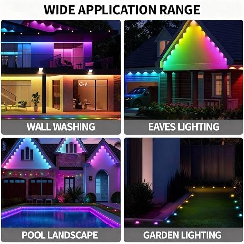 Smart Permanent Outdoor 100ft - RGB Color Changing with Bluetooth APP & Remote