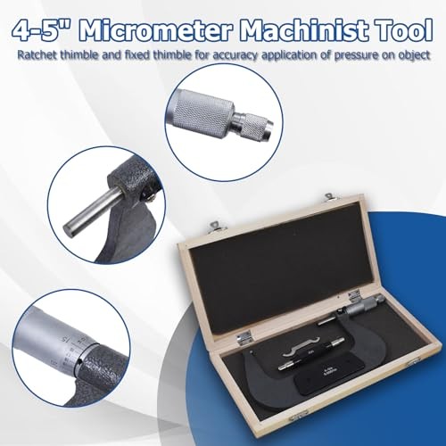 Precision 4-5" Outside Micrometer 0.0001" Carbide Tipped Carbide