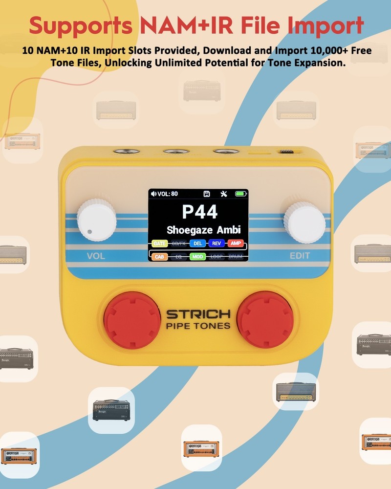 STRICH Pipe Tones Pocket Multi-Effects USB Audio Interface Wireless Control