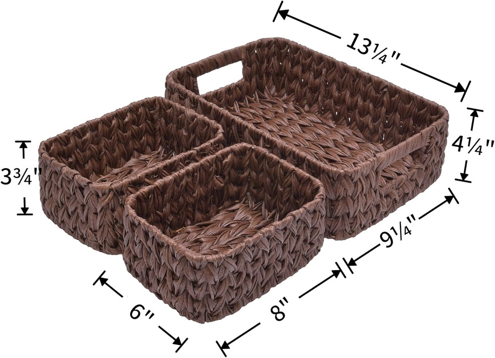 Bundle of 3-Pack Wicker Baskets & 3-Pack Wicker Storage Baskets