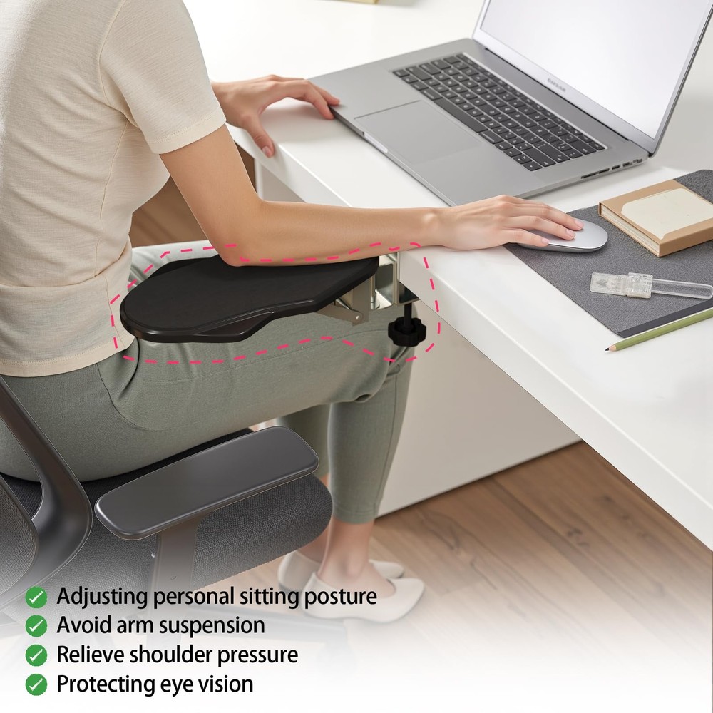 Ergonomic Arm Elbow Rest Desk Foldable Rotatable Support Computer Office Home