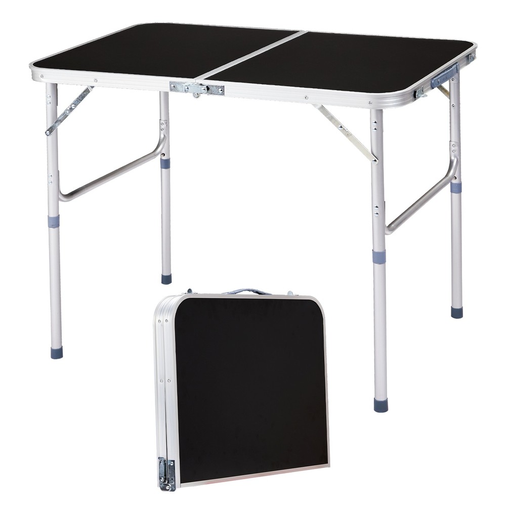 3ft  Aluminum Alloy Folding Table Black