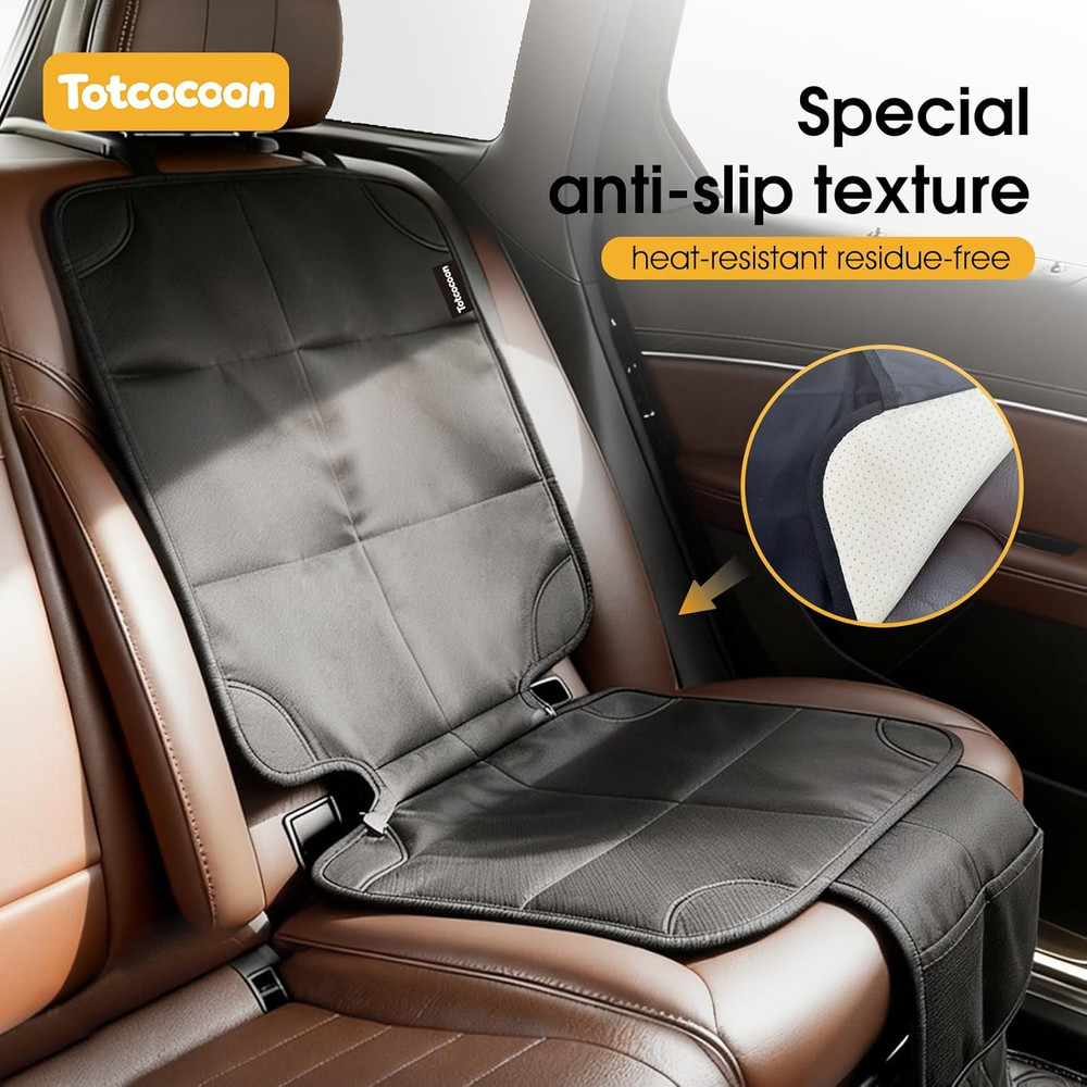 Car Seat Protector 2-Pack with Custom Zipper Storage Bag — Thickest Padding Seat