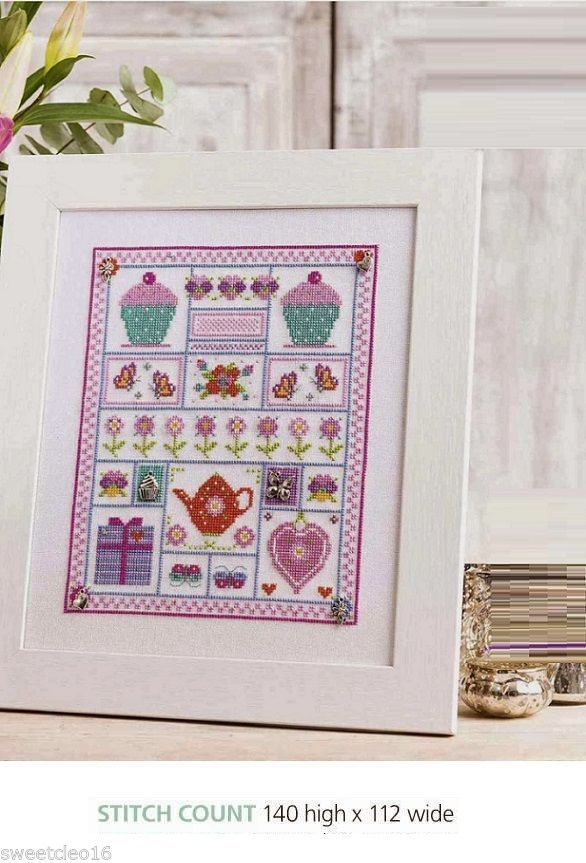 GIRLY  SAMPLER     CROSS STITCH PATTERN ONLY   EQ - RER