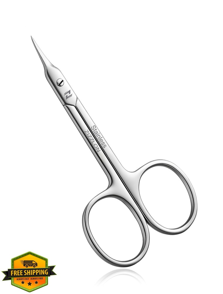 Zizzlon Cuticle Scissors Professional Fine Tip Eyebrow Beard