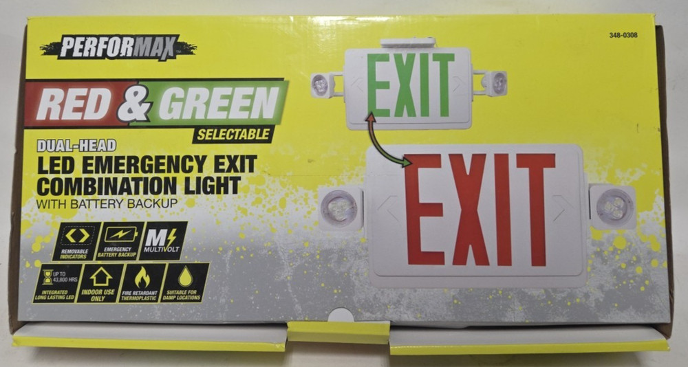 Performax™ LED Red/Green Emergency & Exit Light
