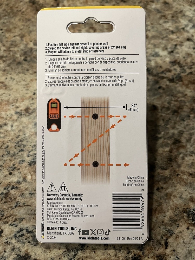 Klein Tools MSF100 Magnetic Stud Finder-NEW