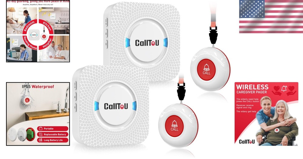 Touch Control Wireless Caregiver System - 500 Ft Range & Easy Volume Adjust