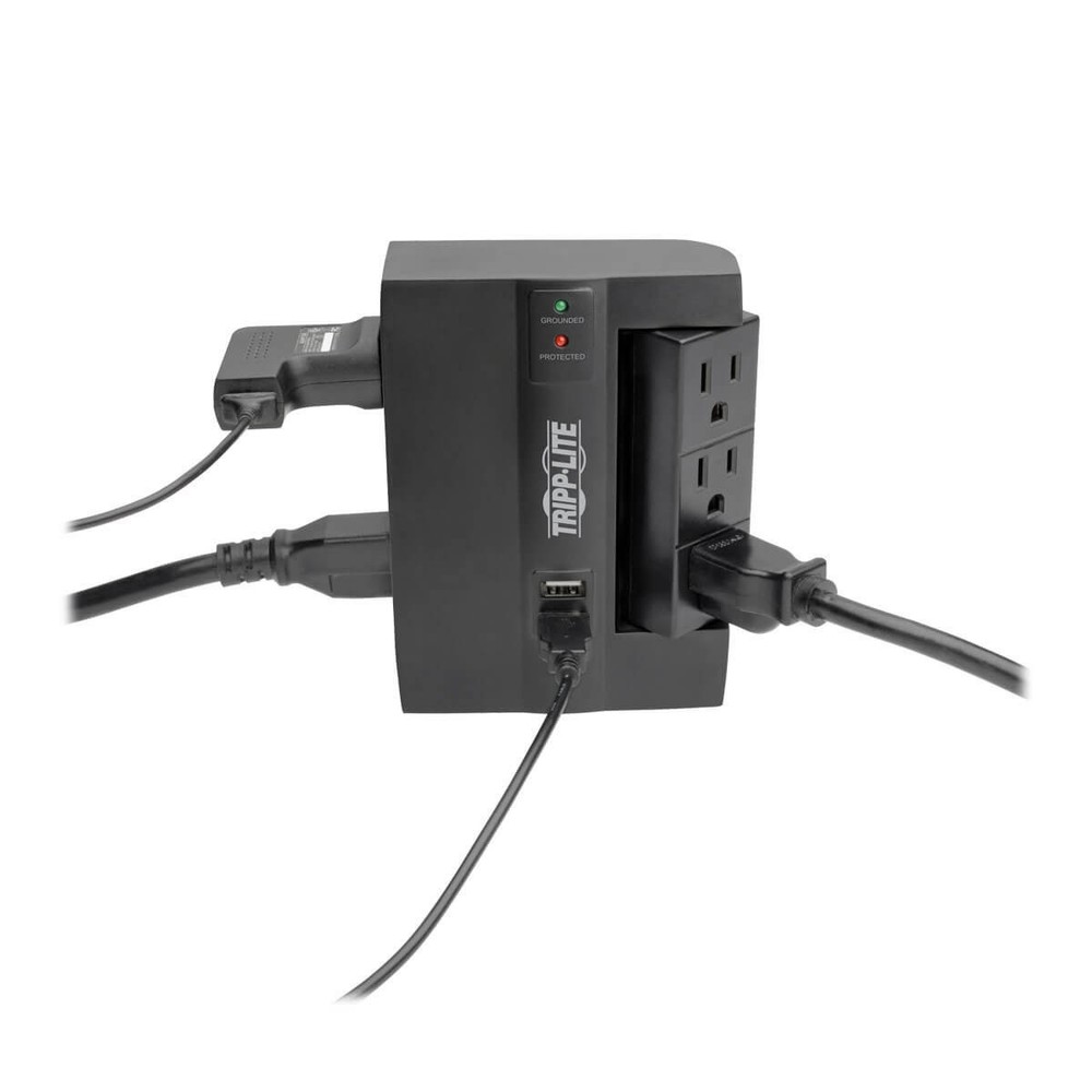 Tripp Lite Surge Protector Direct Plug-In 6 Outlet 3 Rotatable Outlets, 2 x USB