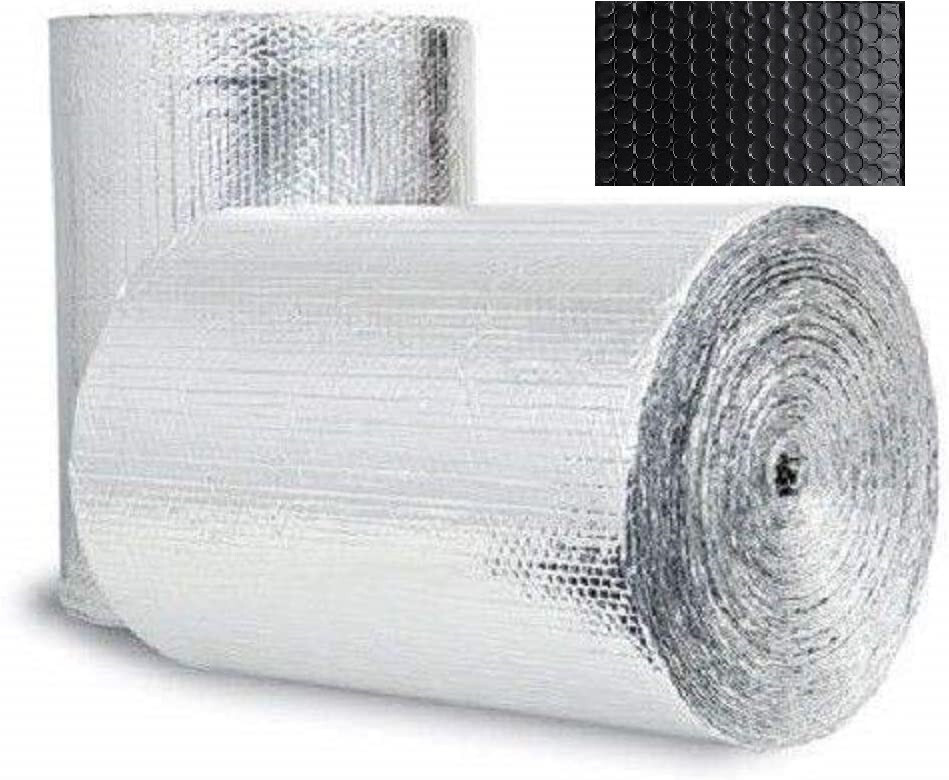 Continuous Double Bubble Reflective Foil BLACK Insulation Roll: 4FT X 4FT R8