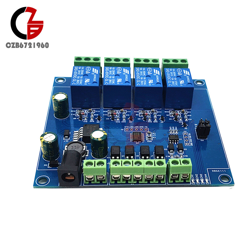 DC7 -24V Modbus Rtu 4 Channel Relay Module Switch input output RS485/TTL UART