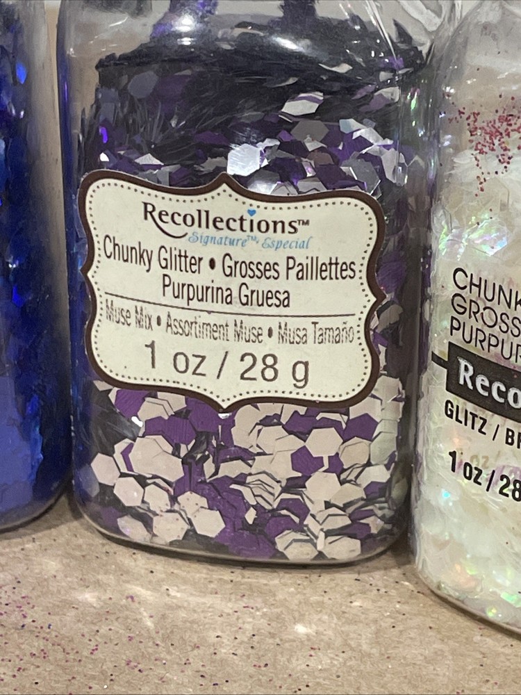 CHUNKY GLITTER 6 Bottle Lot Multicolor