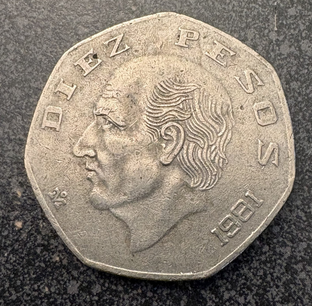 Mexico 10 Pesos Coin – 1981