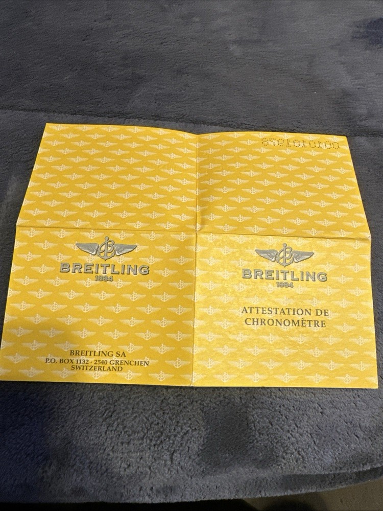 Genuine Breitling Chronometre Certificate #286405 🔥🔥🔥