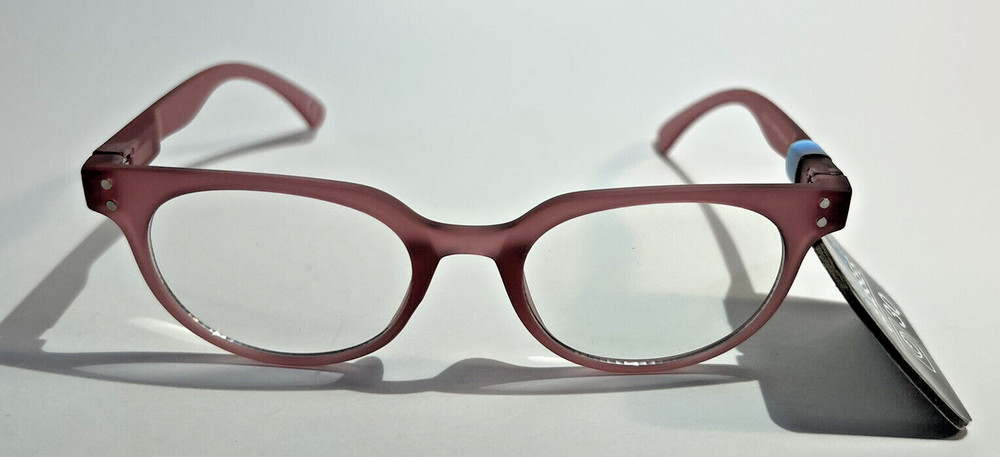 Foster Grant - Blue Light blocking computer phone glasses clear lens PINK frames