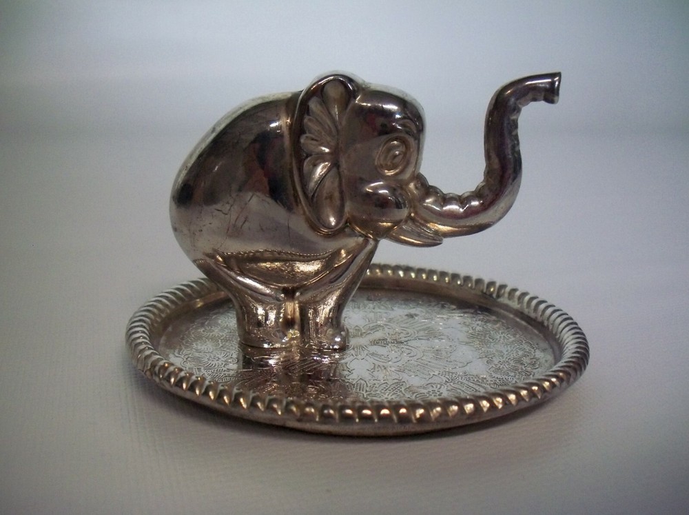 Silver Plated Elephant Jewelery Tray