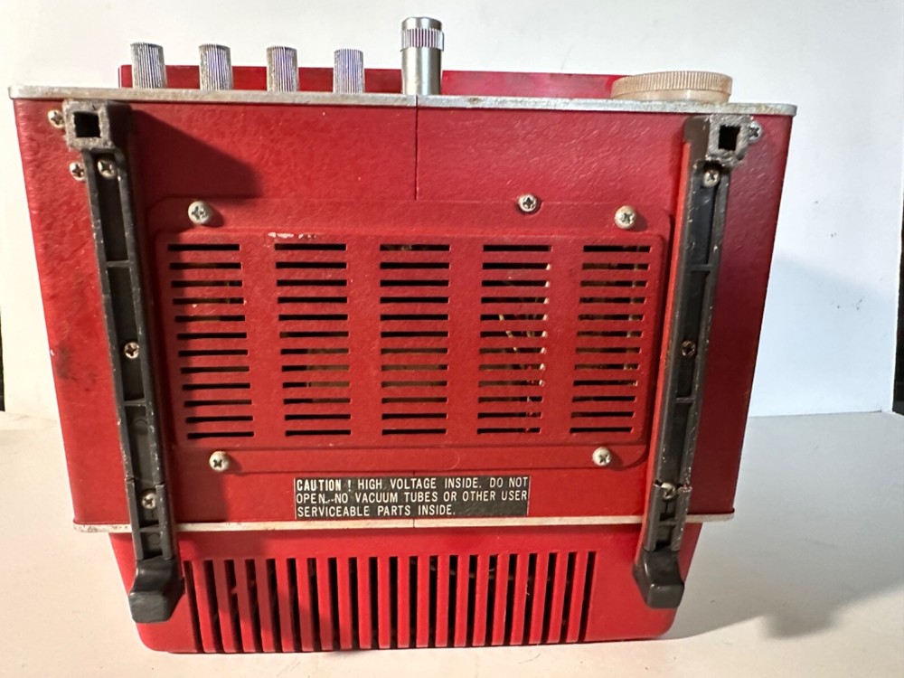 Vintage Red Sony Transistorized Gaming CRT TV not tested