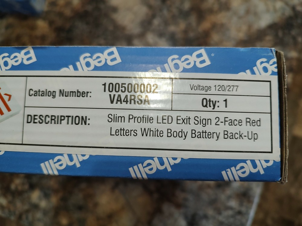 Beghelli LED Emergency Exit Sign Light Battery Backup