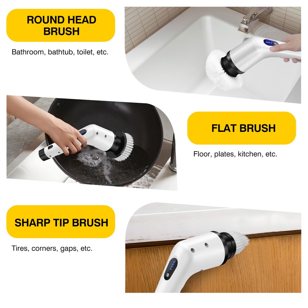 Powerful Spin Scrubber Electric Mop Rechargeable & Cordless For Kitchen,Bath