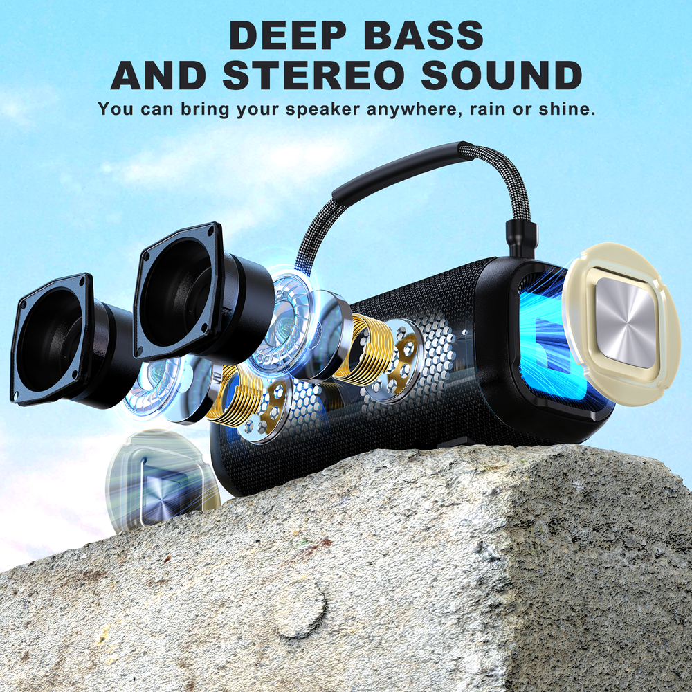 Portable Bluetooth Speaker Wireless Party Speaker with Deep Bass Waterproof