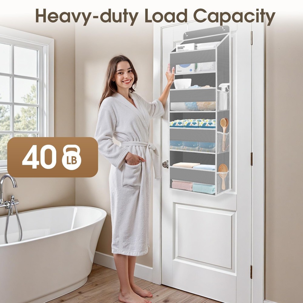1 Pack Over The Door Organizer, Hanging Storage Organizer with Clear Window, ...