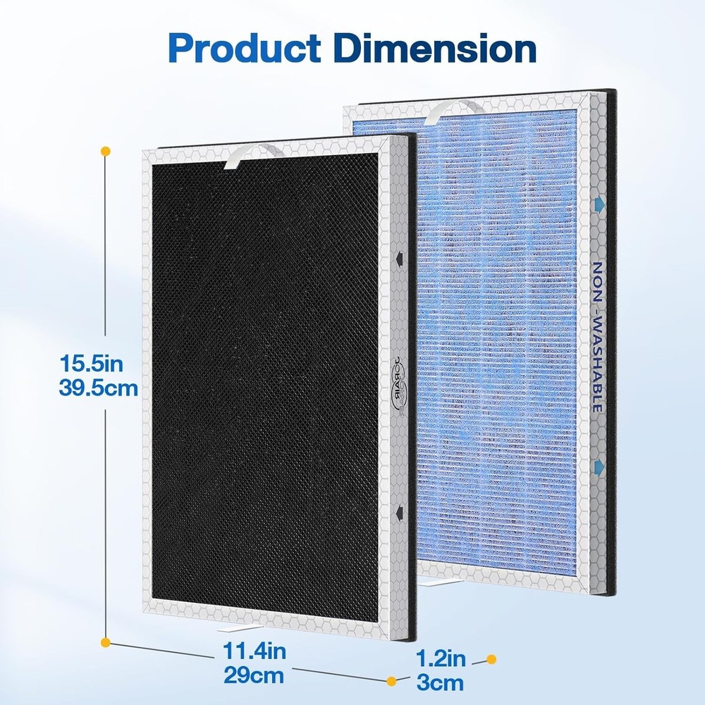 2 PACK MSA3/MSA3S True HEPA Replacement Filter Compatible with Membrane