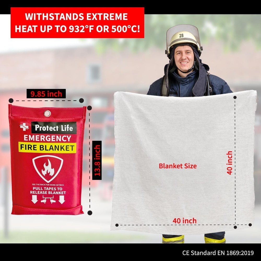 Protect Life Saving Fire Blanket (Pack of 1), 1)