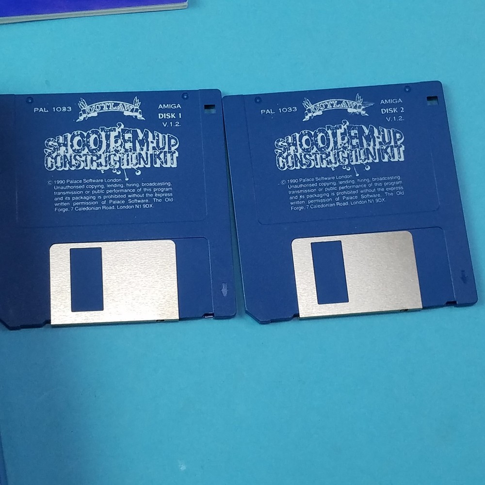 Shoot Em Up Construction Kit Box & Manual for Commodore Amiga Computer, 2 Disks