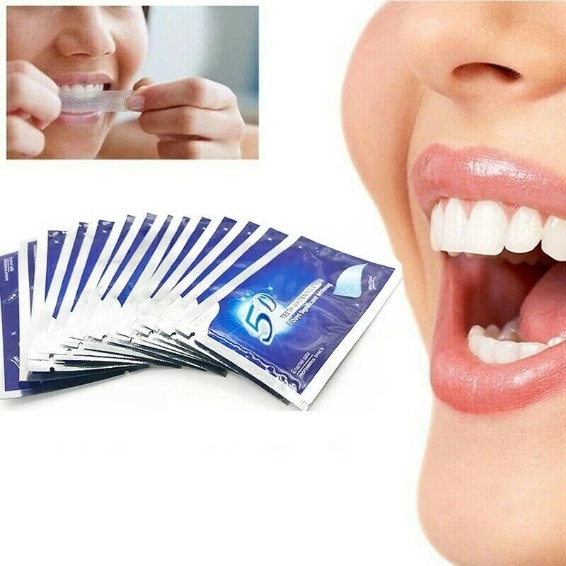 5D Teeth Whitening Strips Bleaching White Strips Non Sensitive Tooth Whitener US