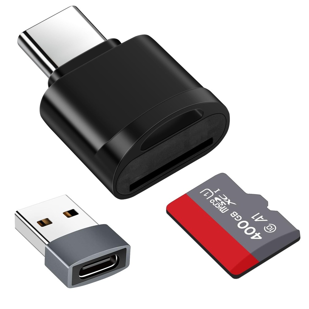 TF Card Reader, Micro SD Type C Memory Reader Black