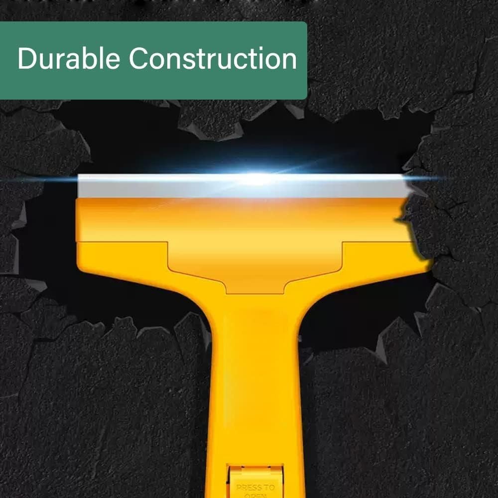 Razor Blade Scraper, 4" Scraper Tool with 10 Extra Replacement Metal Blades, Raz