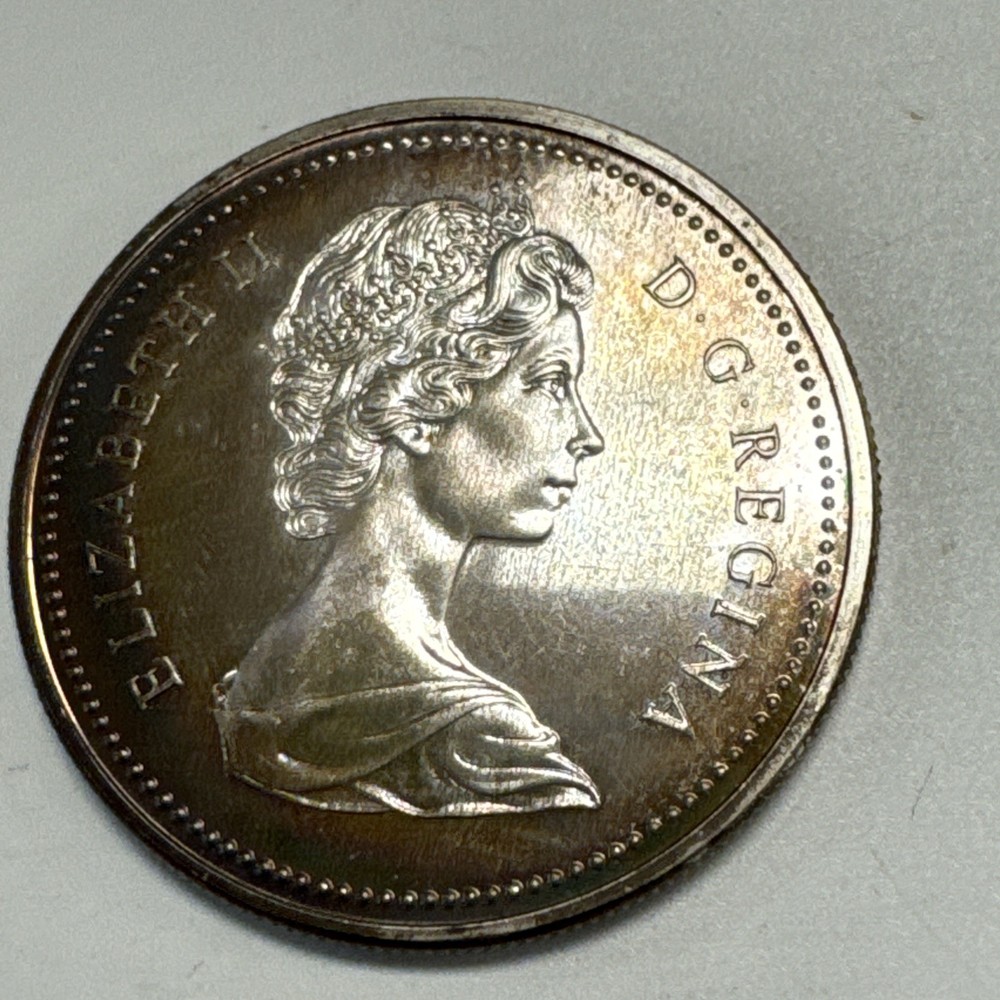 1973 Canada $1 Silver Dollar RCMP Rainbow Toning