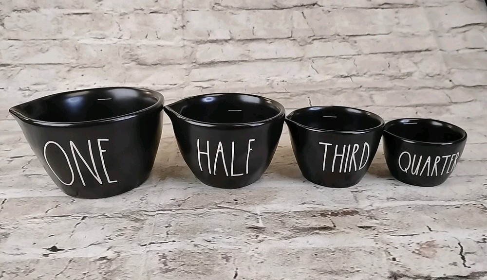 Rae Dunn Measuring Cups Black Classic Kitchen Baking Cooking