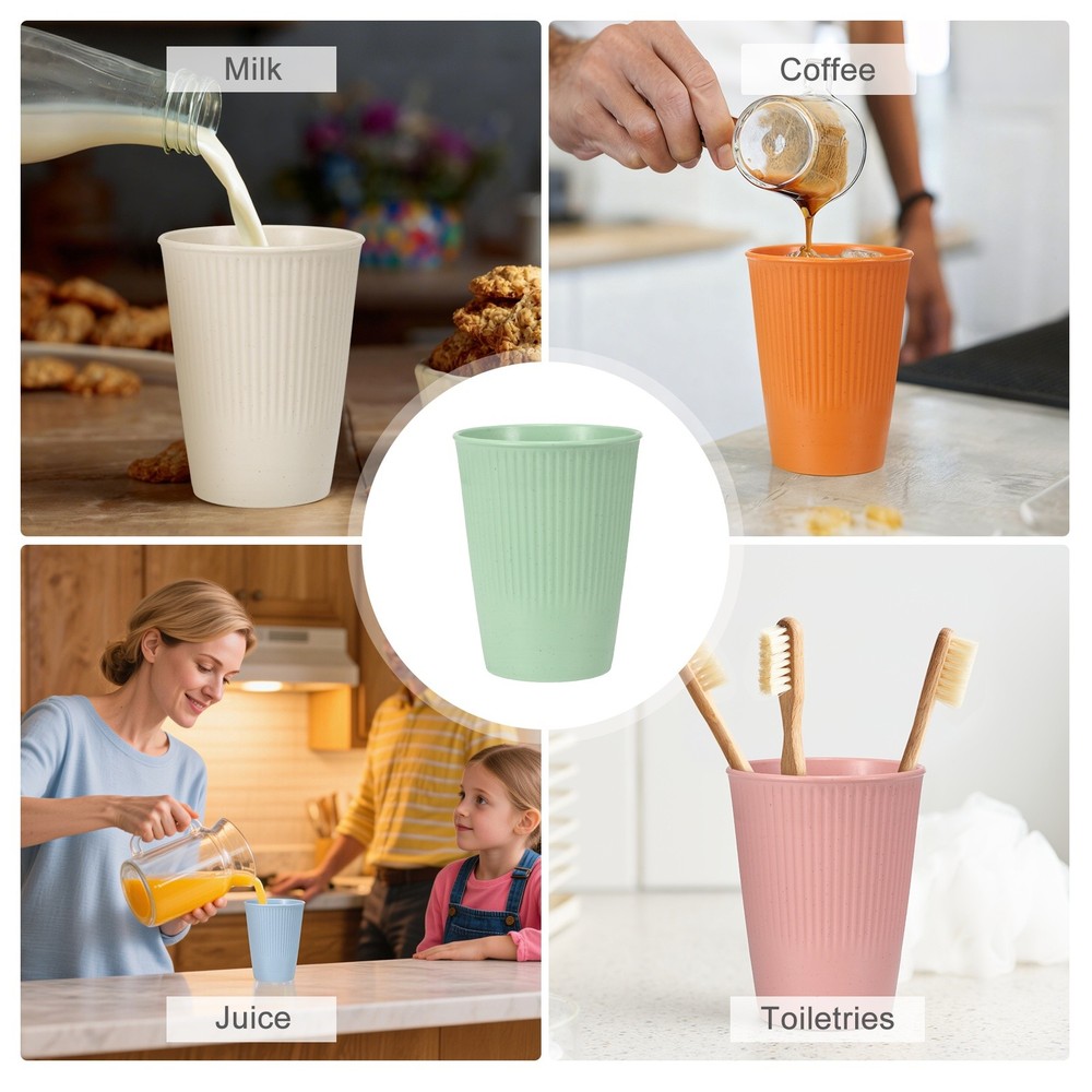 4 Pcs Simple Toothbrush Cup, Light Green