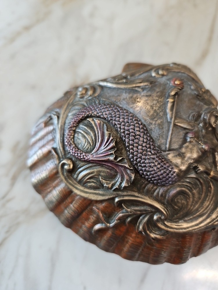 Mermaid Shell Box Cold Cast Resin Home Decorative Summit Collection
