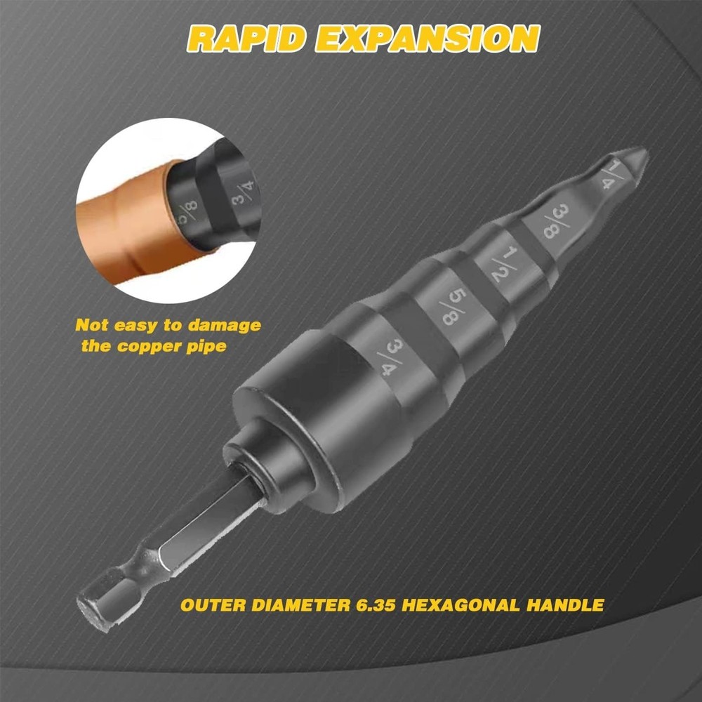 Portable HVAC Copper Pipe 5-in-1 Expander Tool with Multiple Drill Bits