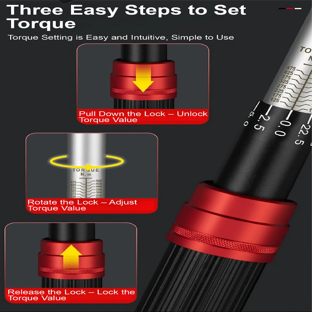 1/2" Torque Wrench Snap Socket Professional Drive Click Type Ratcheting