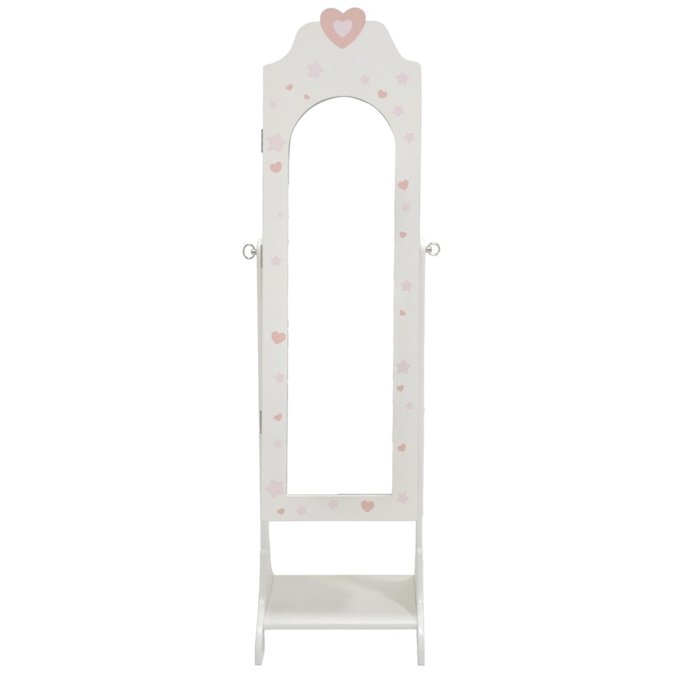 White, heart-patterned, MDF (medium-density fiberboard) spray-painted